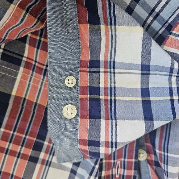 Nautica Mens XLarge Sea Voyage Plaid Classic Button Up Shirt Cotton Patriotic - Picture 6 of 11